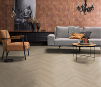 Floorlife Yup Merton Herringbone Beige Dryback PVC