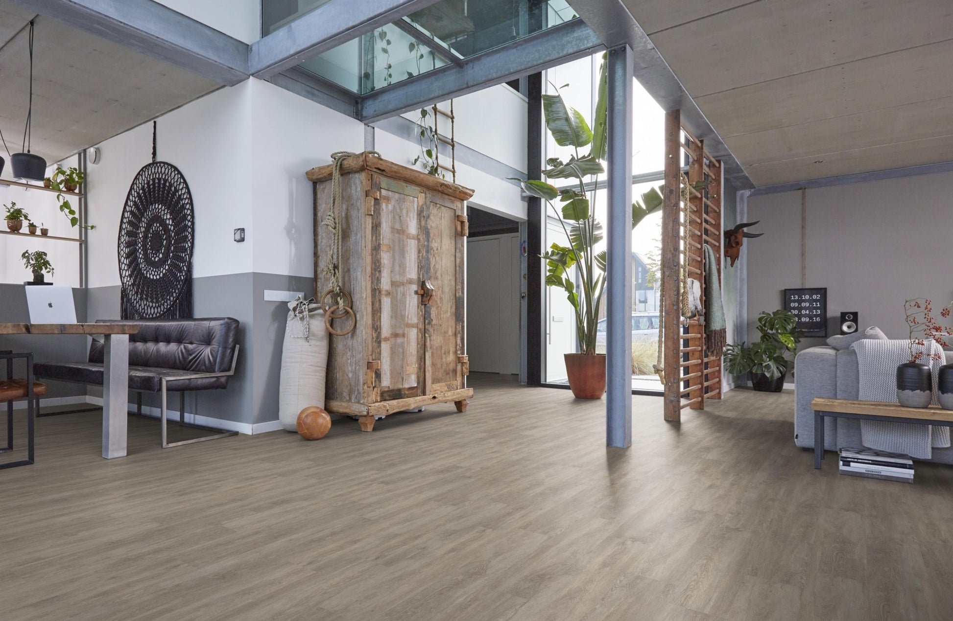 Floorlife Bankstown Light Grey 3611 Dryback PVC - Rechte Stroken grijs - Solza.nl