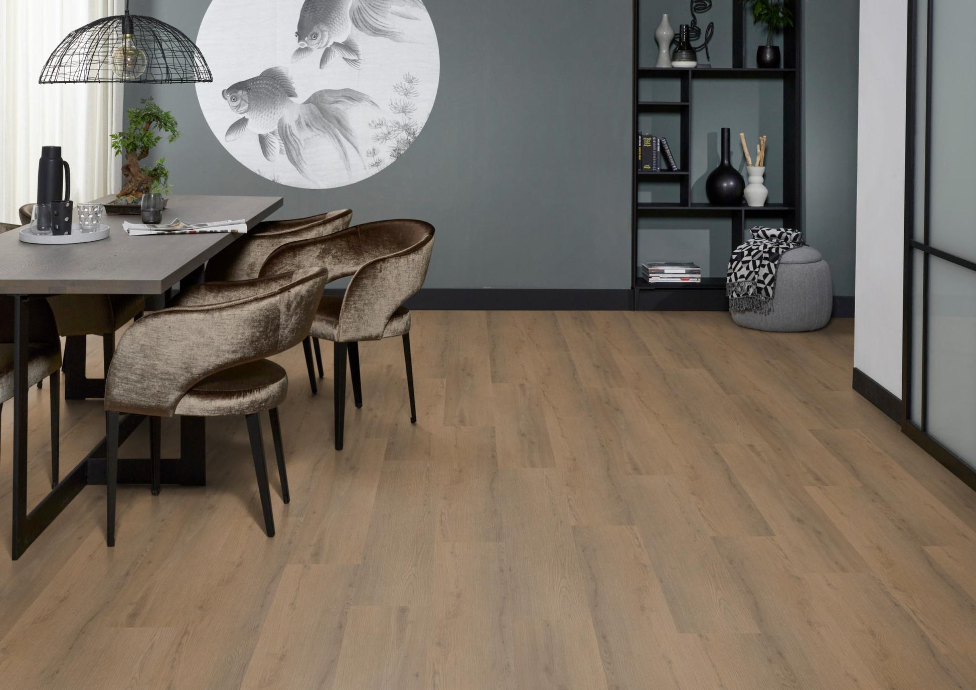 Floorlife Barnet Dark Oak 8511 Dryback PVC Rechte Stroken - Warme kleur donker eiken - Solza.nl