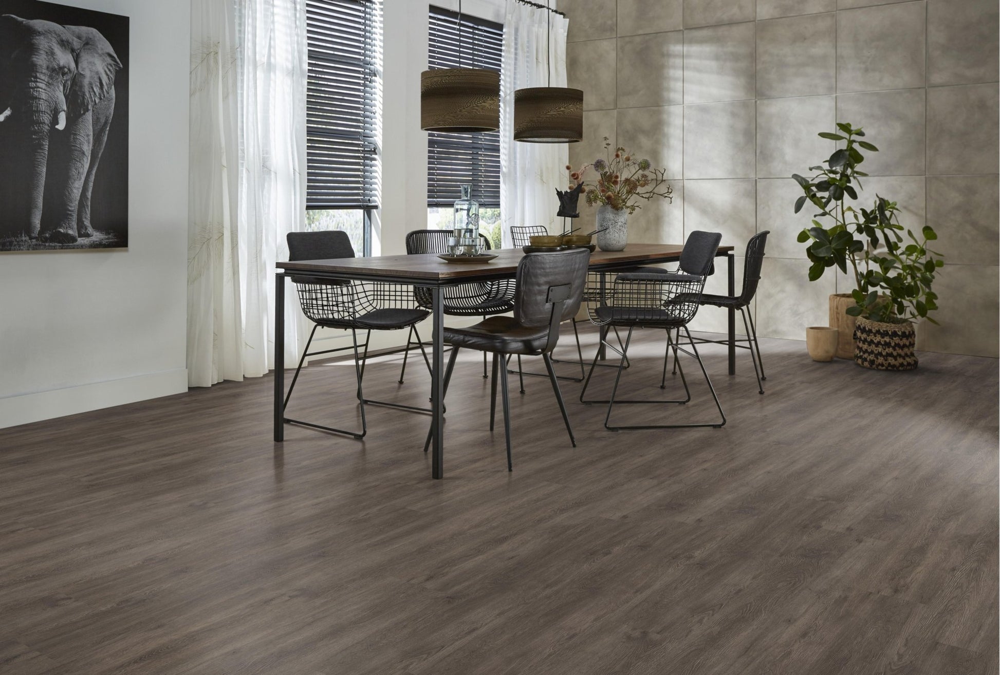 Floorlife Click PVC Bankstown Dark Grey 3619 SRC - Rechte stroken 122x22.8 cm Donkergrijs / Antraciet - Solza.nl