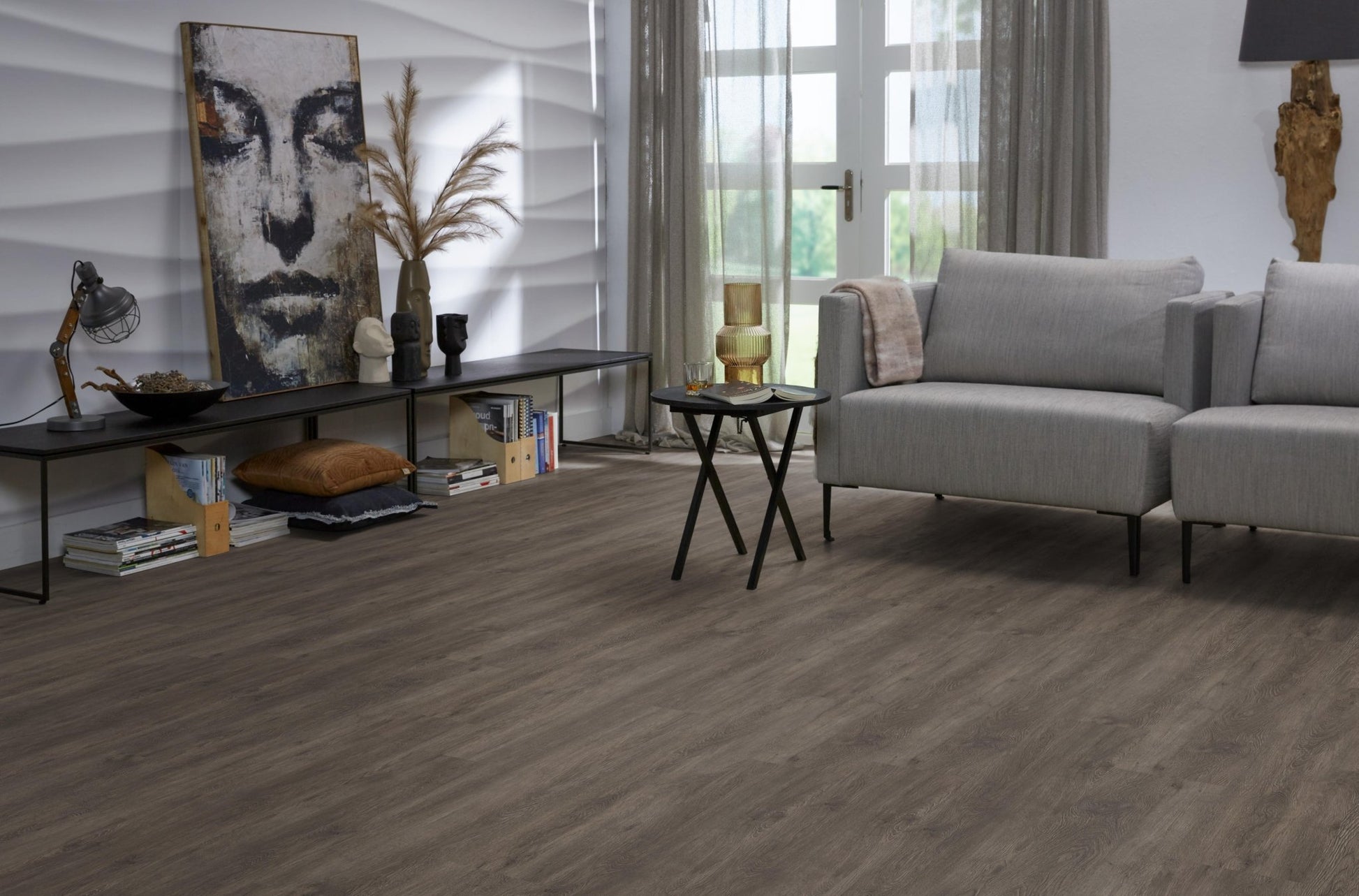 Floorlife Click PVC Bankstown Dark Grey 3619 SRC - Rechte stroken 122x22.8 cm Donkergrijs / Antraciet - Solza.nl