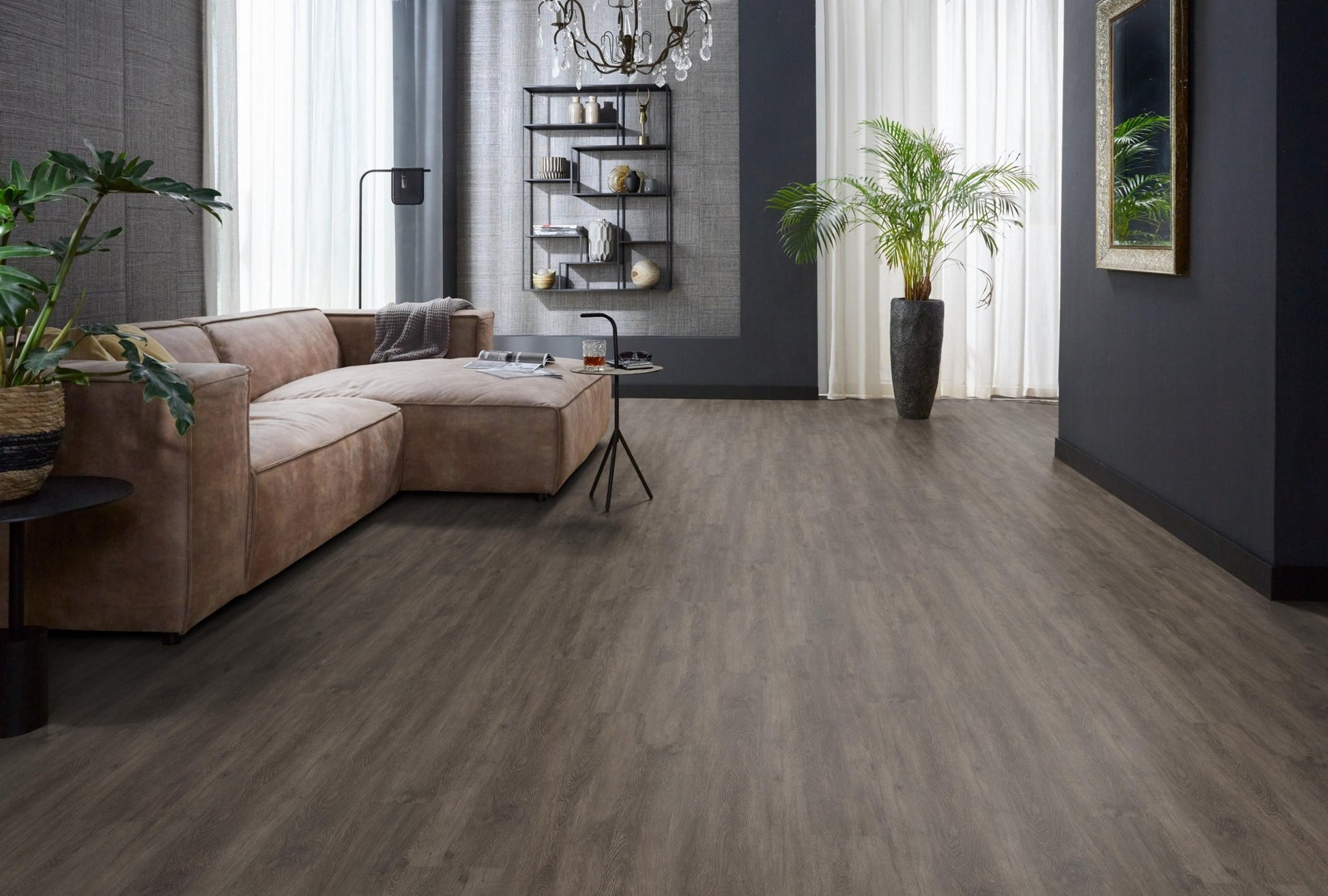 Floorlife Click PVC Bankstown Dark Grey 3619 SRC - Rechte stroken 122x22.8 cm Donkergrijs / Antraciet - Solza.nl