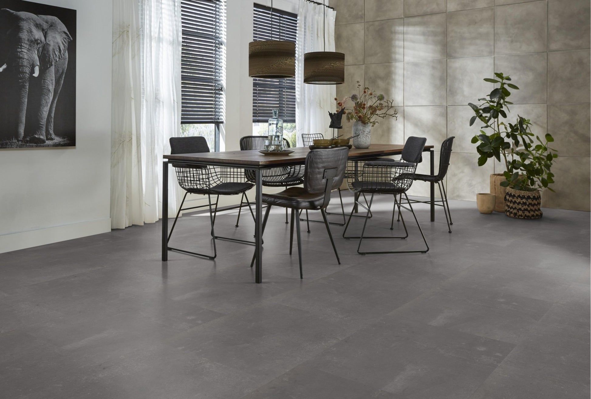 Floorlife Click PVC Tegel Victoria Anthracite 6213 SRC - Vierkant 61x61 cm - Solza.nl