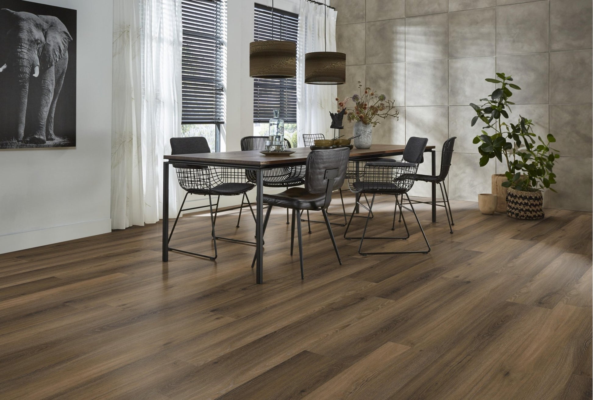 Floorlife Paddington Warm Brown 4501 Dryback PVC Rechte Stroken - Solza.nl