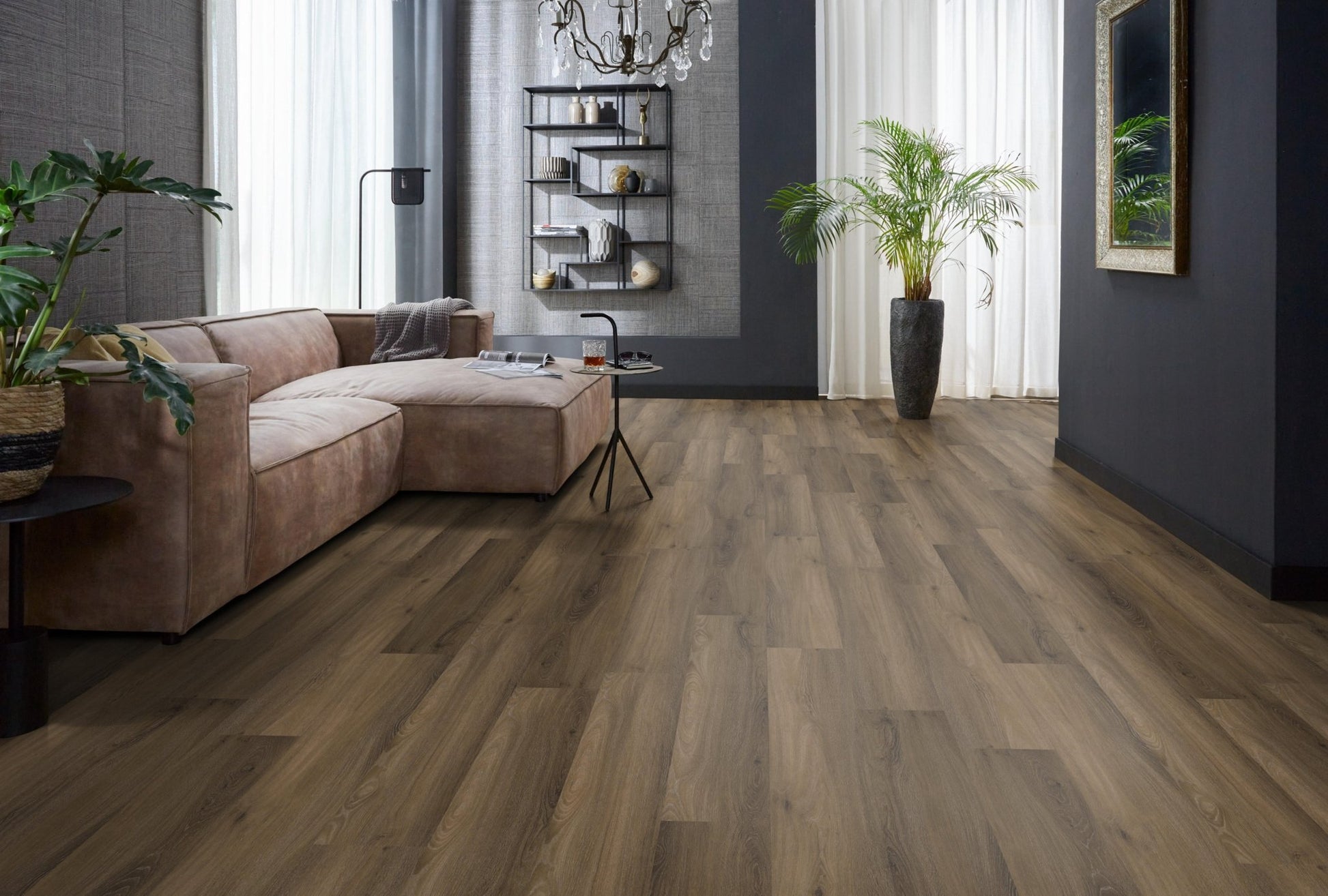 Floorlife Paddington Warm Brown 4501 Dryback PVC Rechte Stroken - Solza.nl