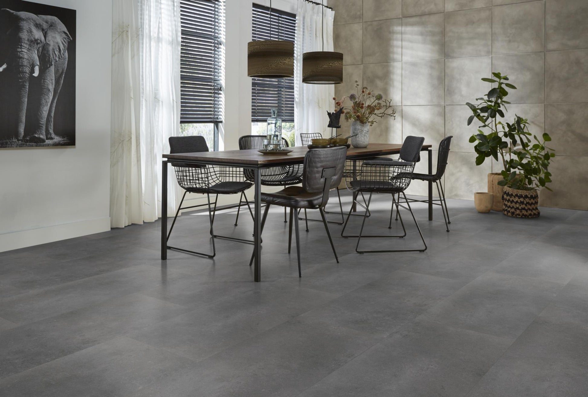 Floorlife Southwark Dark Grey 4111 Tegel Dryback PVC - 91.4 x 45.7 cm - Solza.nl