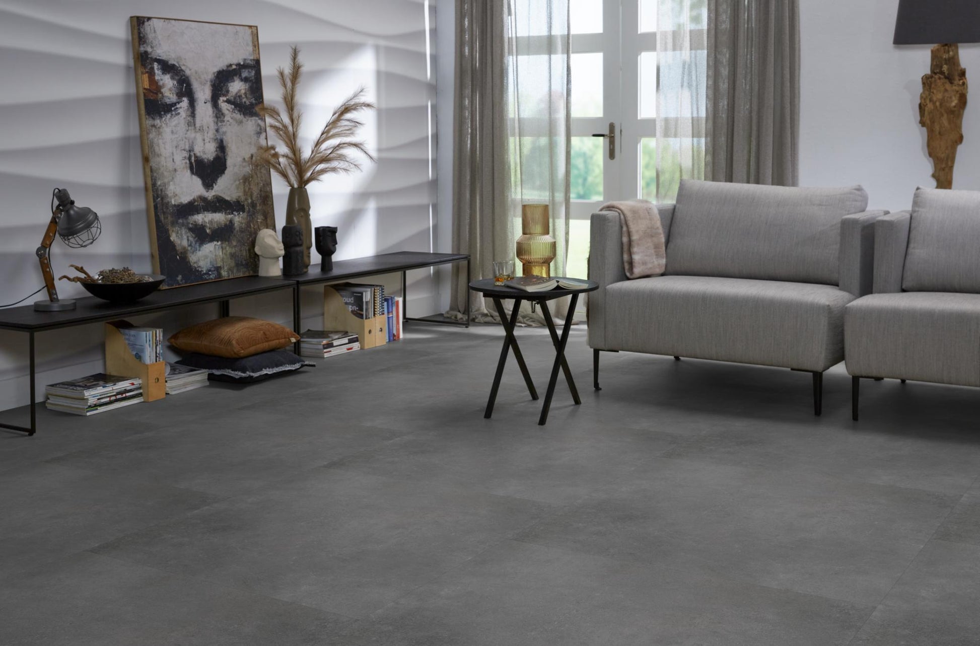 Floorlife Southwark XL Dark Grey 4211 Tegel Dryback PVC - 91.4 x 91.4cm - Solza.nl