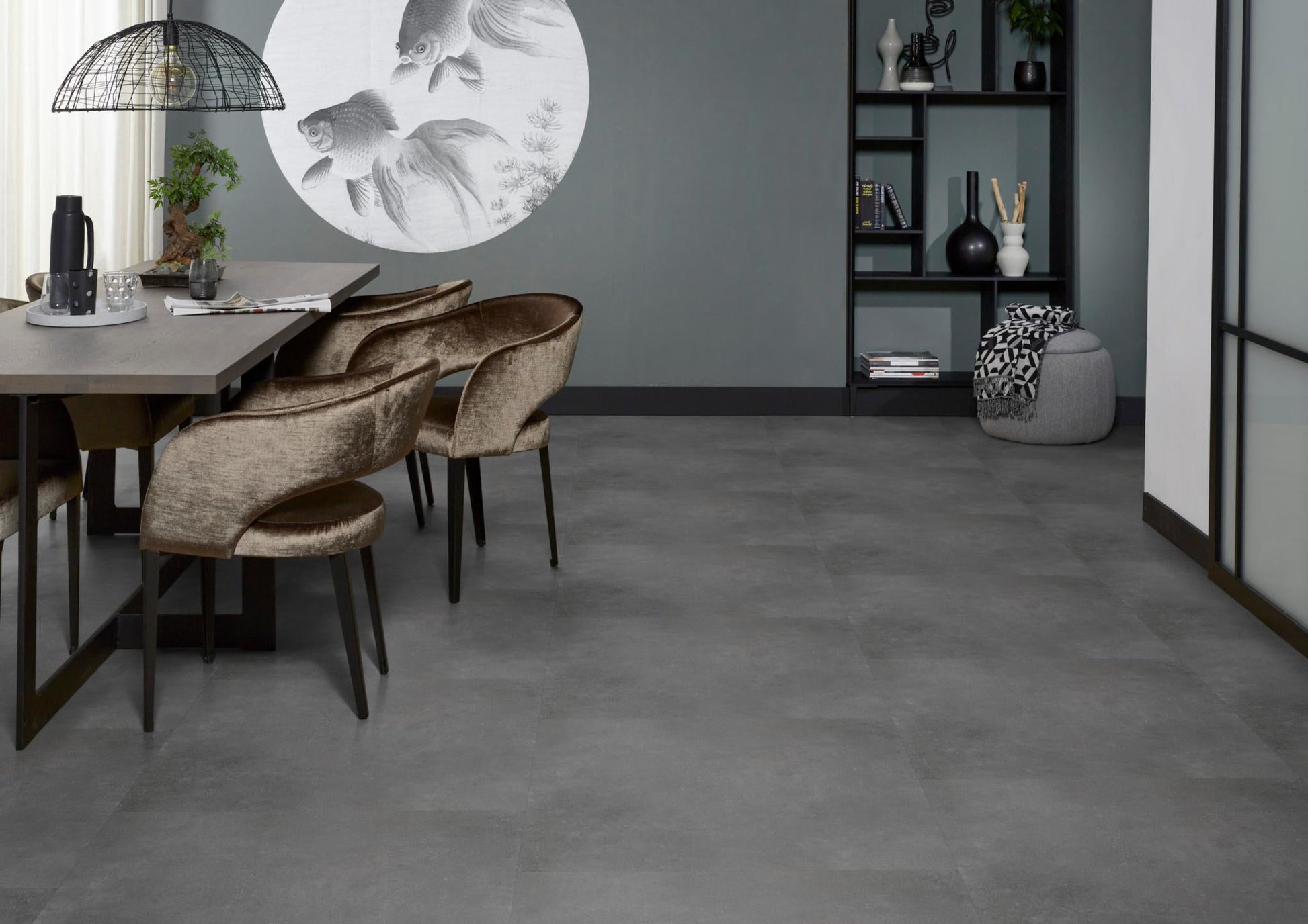 Floorlife Southwark XL Dark Grey 4211 Tegel Dryback PVC - 91.4 x 91.4cm - Solza.nl