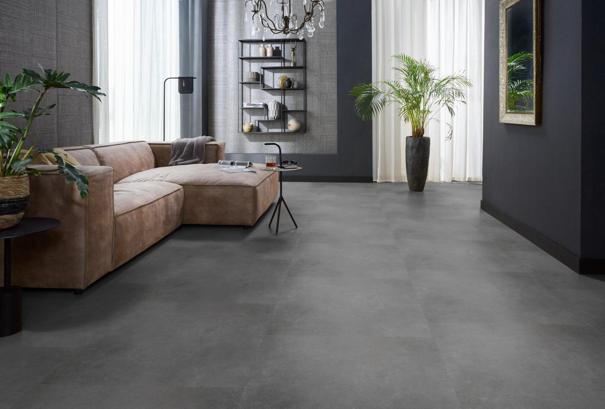 Floorlife Southwark XL Dark Grey 4211 Tegel Dryback PVC - 91.4 x 91.4cm - Solza.nl