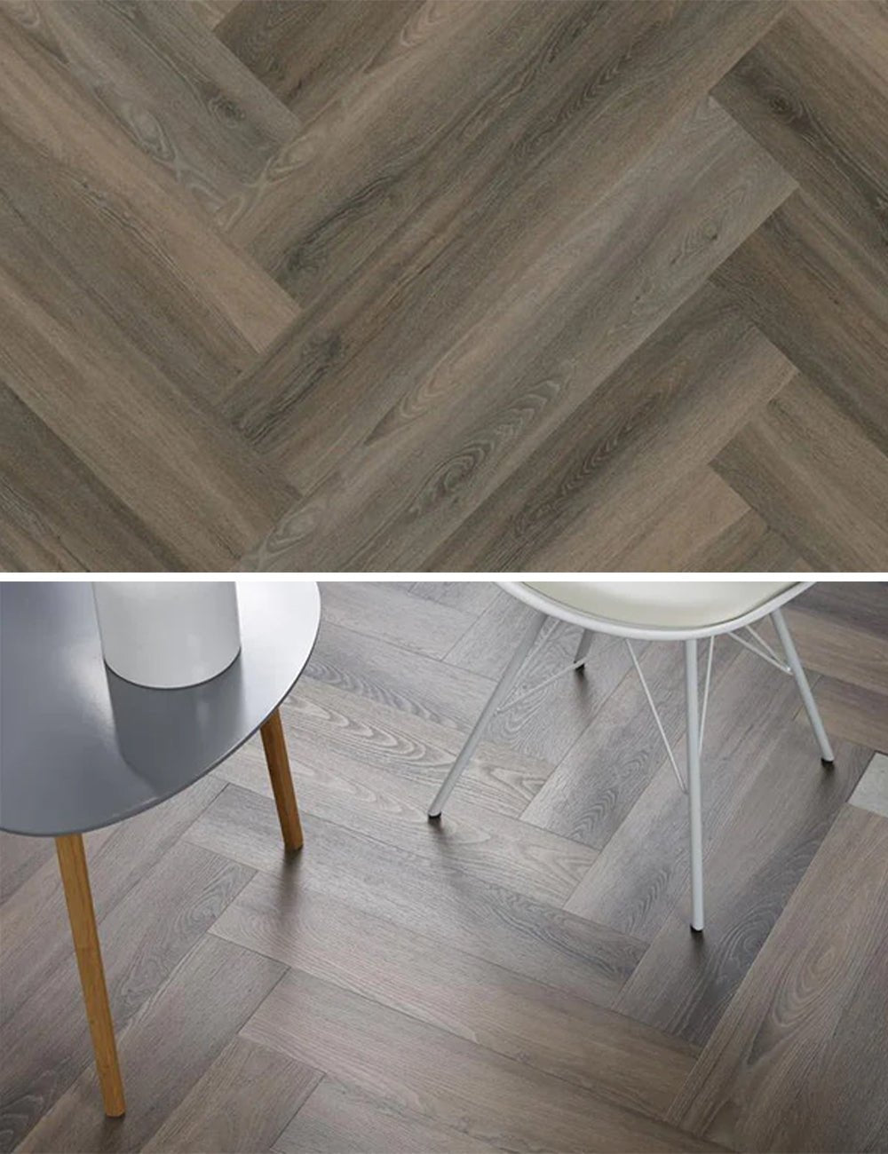 Floorlife Yup Herringbone Paddington Dark Grey Dryback PVC - Solza.nl