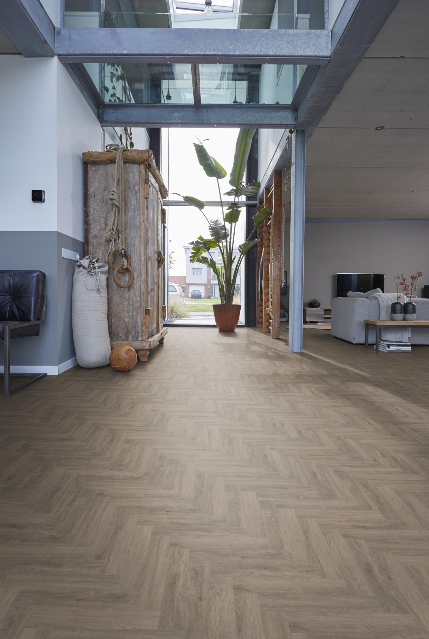 Floorlife Yup Herringbone Parramatta Smoky Dryback PVC - Solza.nl