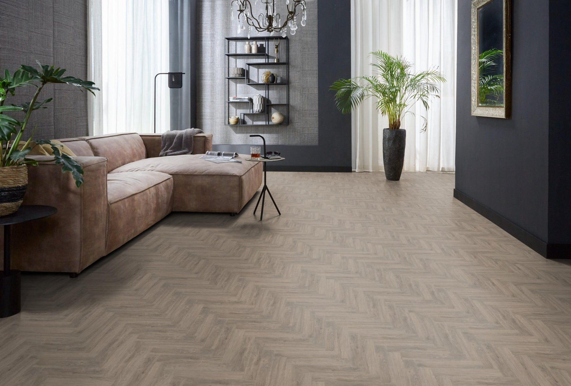 Floorlife Yup Herringbone Parramatta Smoky Dryback PVC - Solza.nl