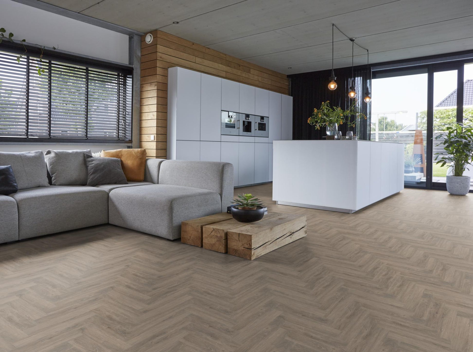 Floorlife Yup Herringbone Parramatta Smoky Dryback PVC - Solza.nl