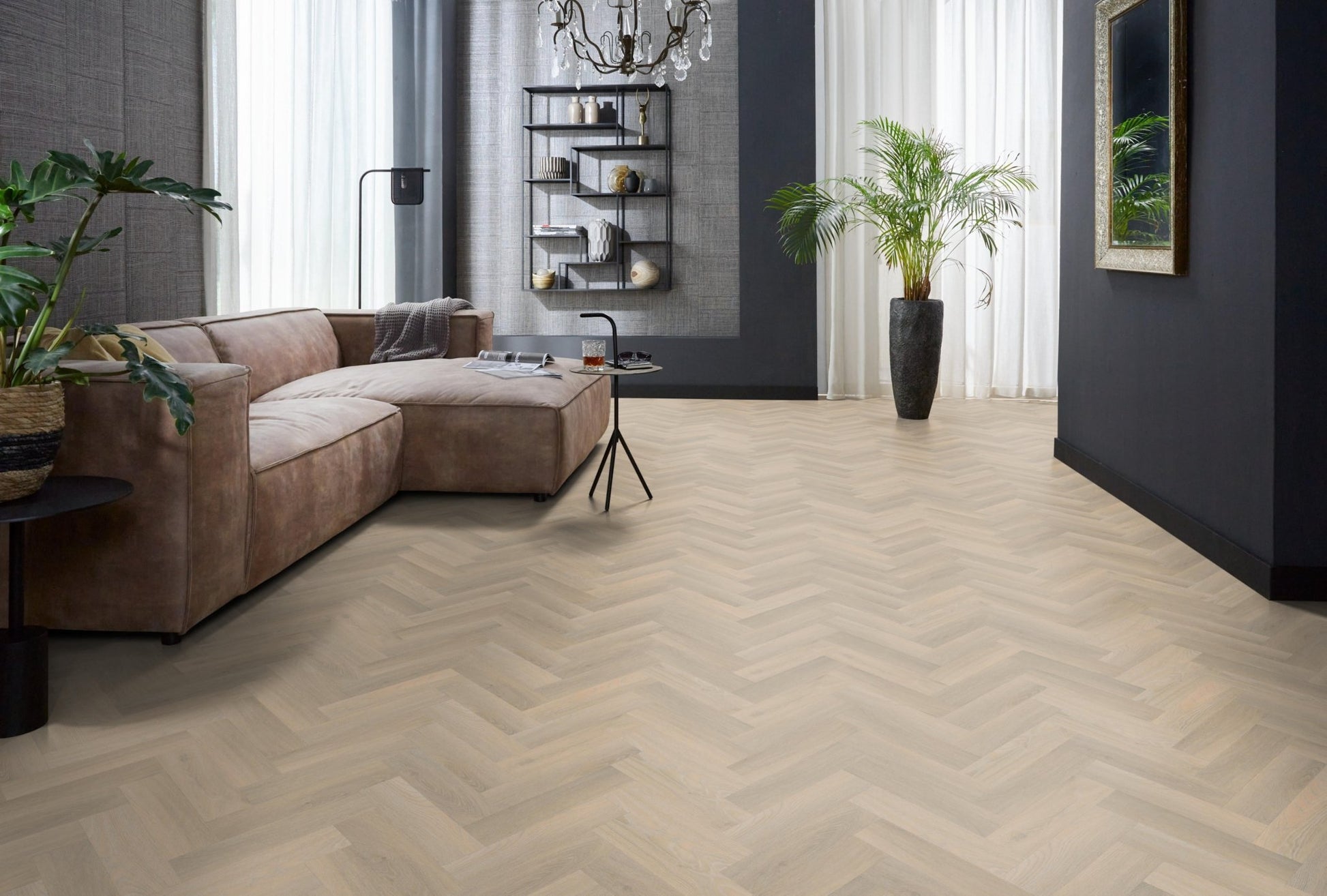 Floorlife Yup Herringbone Small Paddington Beige Dryback PVC - Solza.nl