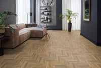 Floorlife Yup Herringbone Sydney Harbour Dark Oak Dryback PVC - Rustiek visgraat - Solza.nl