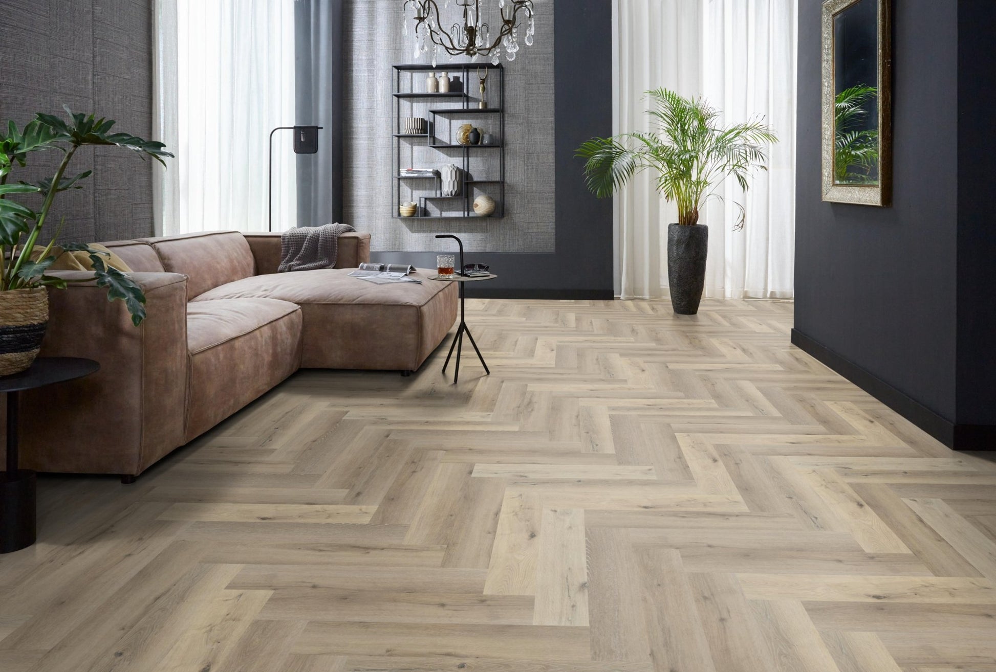 Floorlife Yup Herringbone Sydney Harbour Light Oak Dryback PVC - Visgraat licht rustiek - Solza.nl