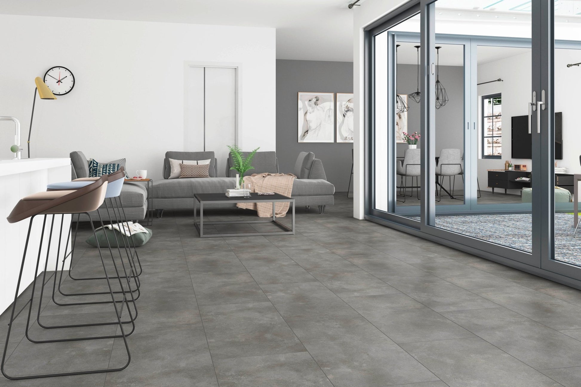 Gelasta Grande Rigid Click Tile 5502 Concrete Grey - Solza.nl