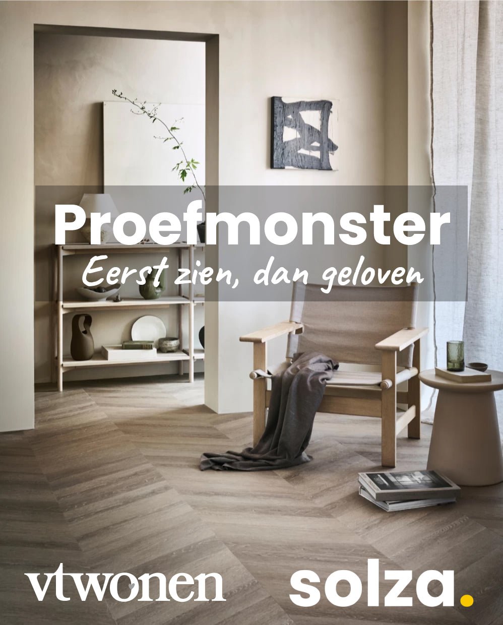 Proefmonster vtwonen Plak PVC Basic Sand Dryback - Solza.nl