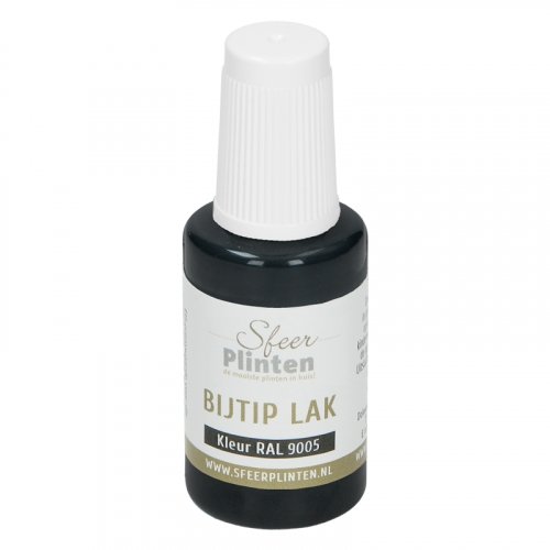 Sfeerplinten Bij-Tip-Lak Zwart RAL 9005 - 20 ml - Solza